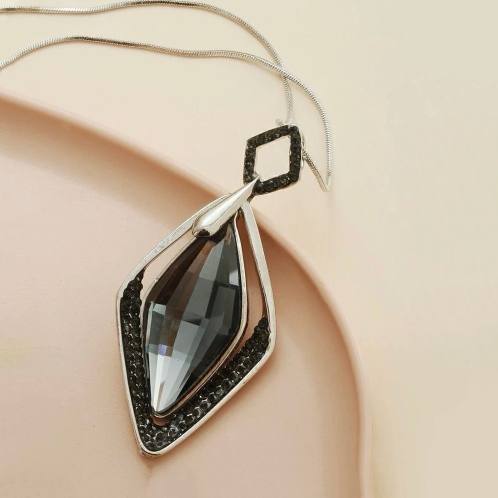 Long Gemstone Pendant Necklace - Picture 2 of 5